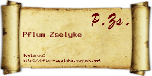 Pflum Zselyke névjegykártya